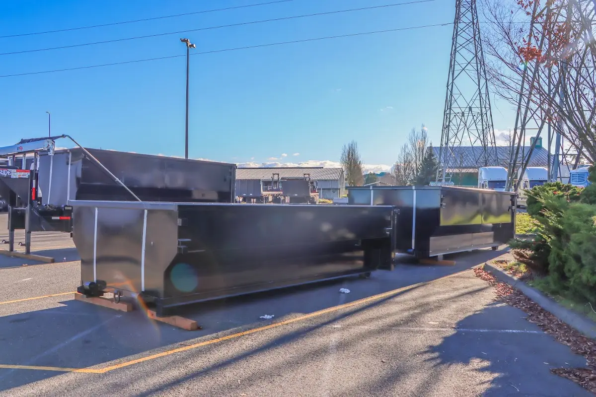 Roll-off dumpster ready for waste disposal at job site for 3 Yard Dumpster Rental in Summerlin South